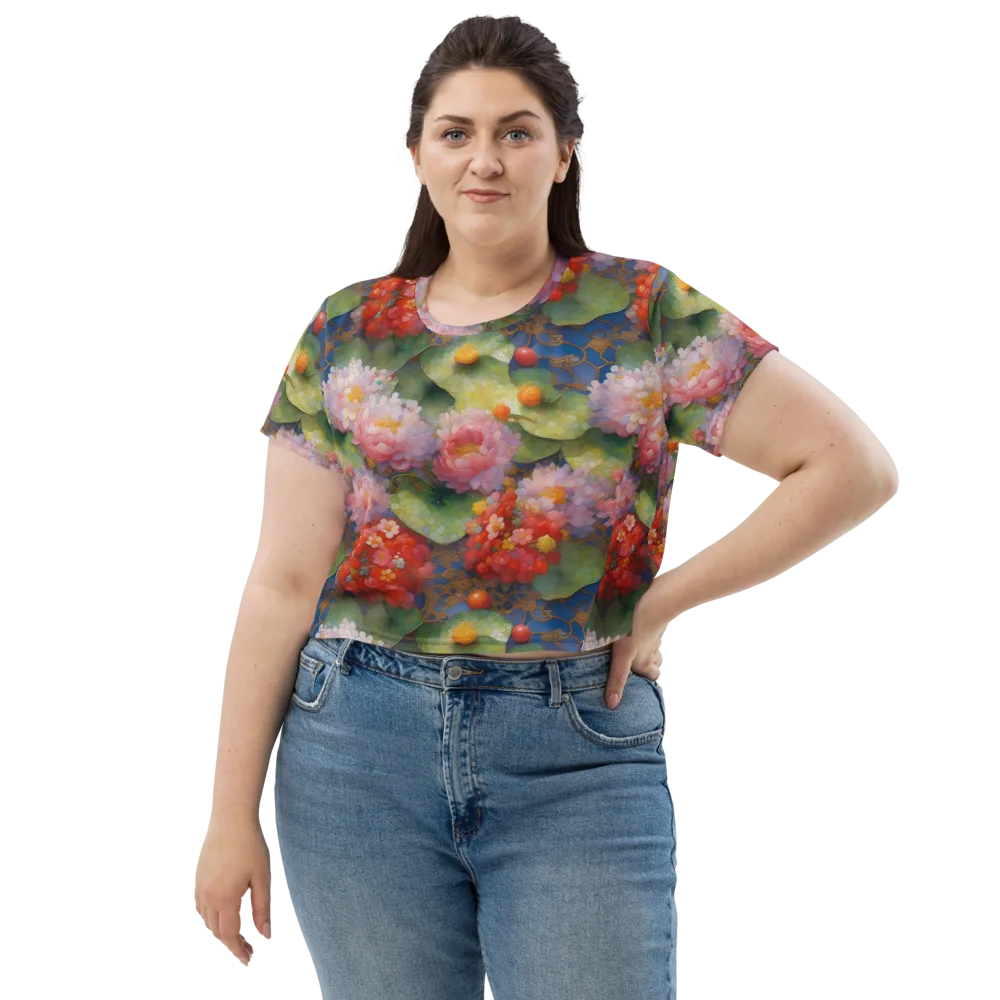 Lotus Royale on Crop Tee — Front