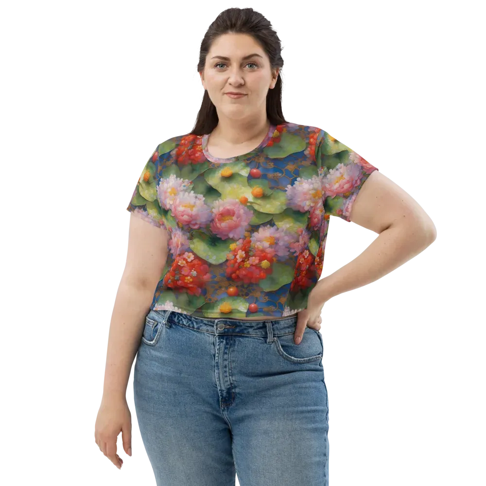 Lotus Royale on Crop Tee — Front