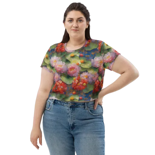 Lotus Royale on a Crop Tee