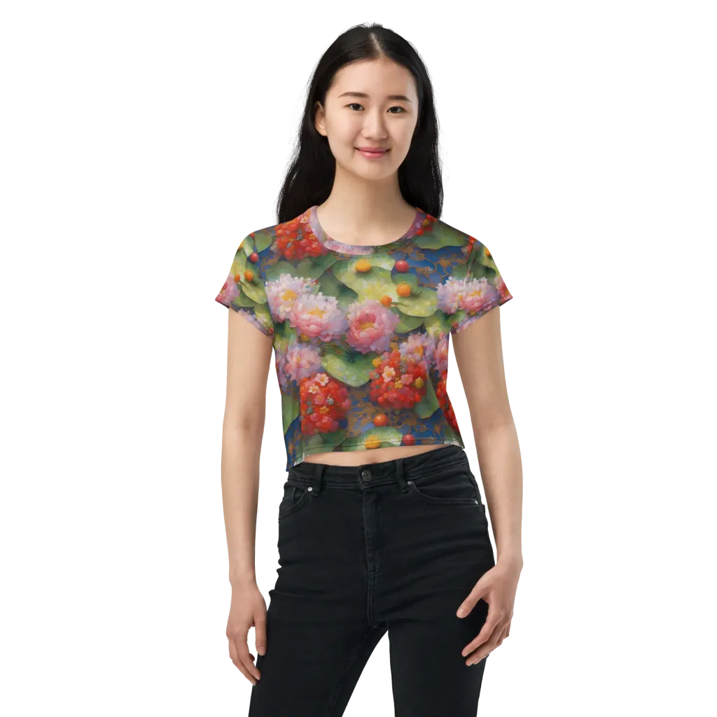 Lotus Royale on Crop Tee — Front