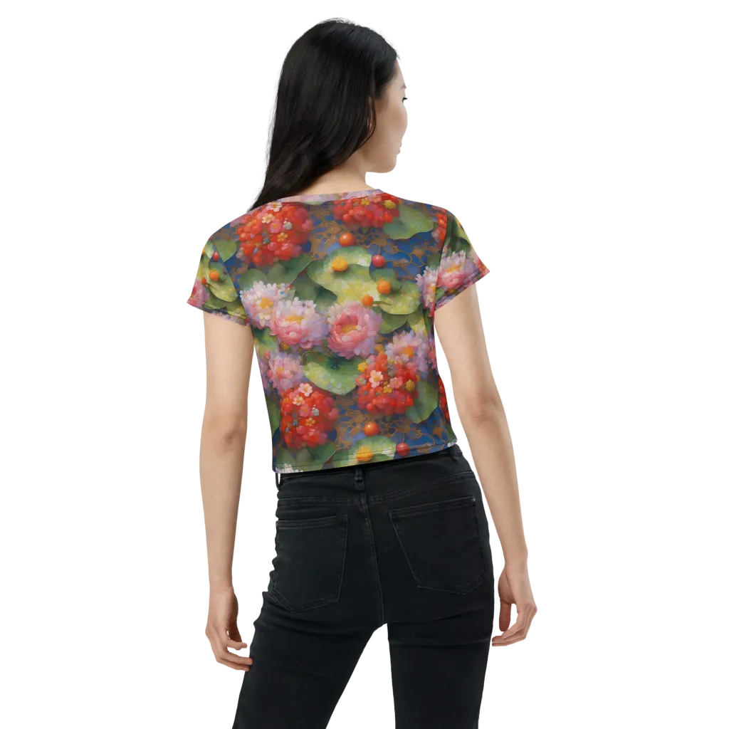 Lotus Royale on Crop Tee — Back