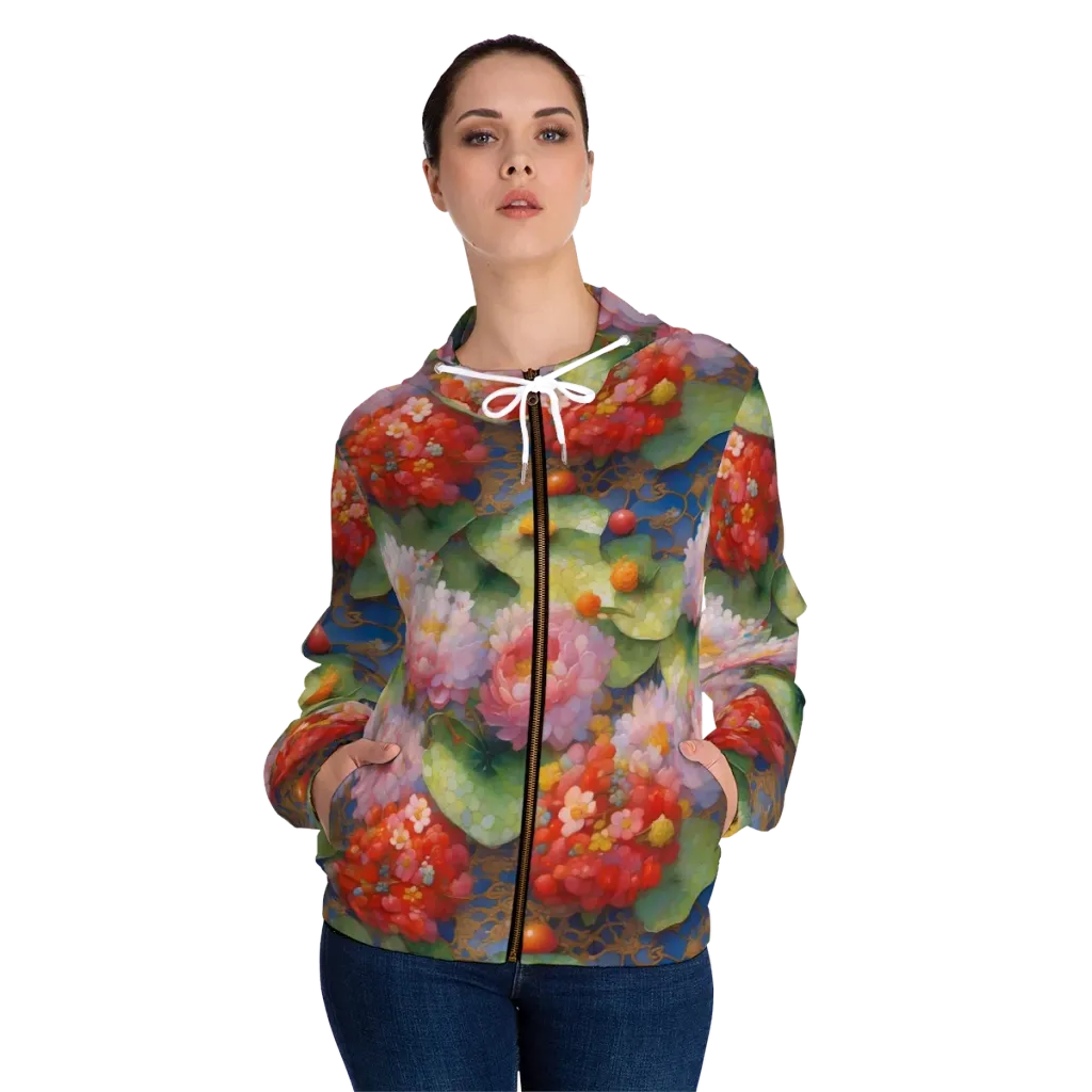 Lotus Royale on Women's Full-Zip Hoodie — Front On Person