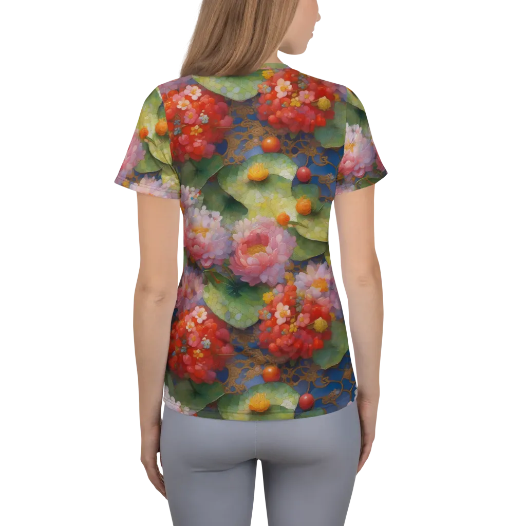 Lotus Royale on Women's Athletic T-Shirt — Back
