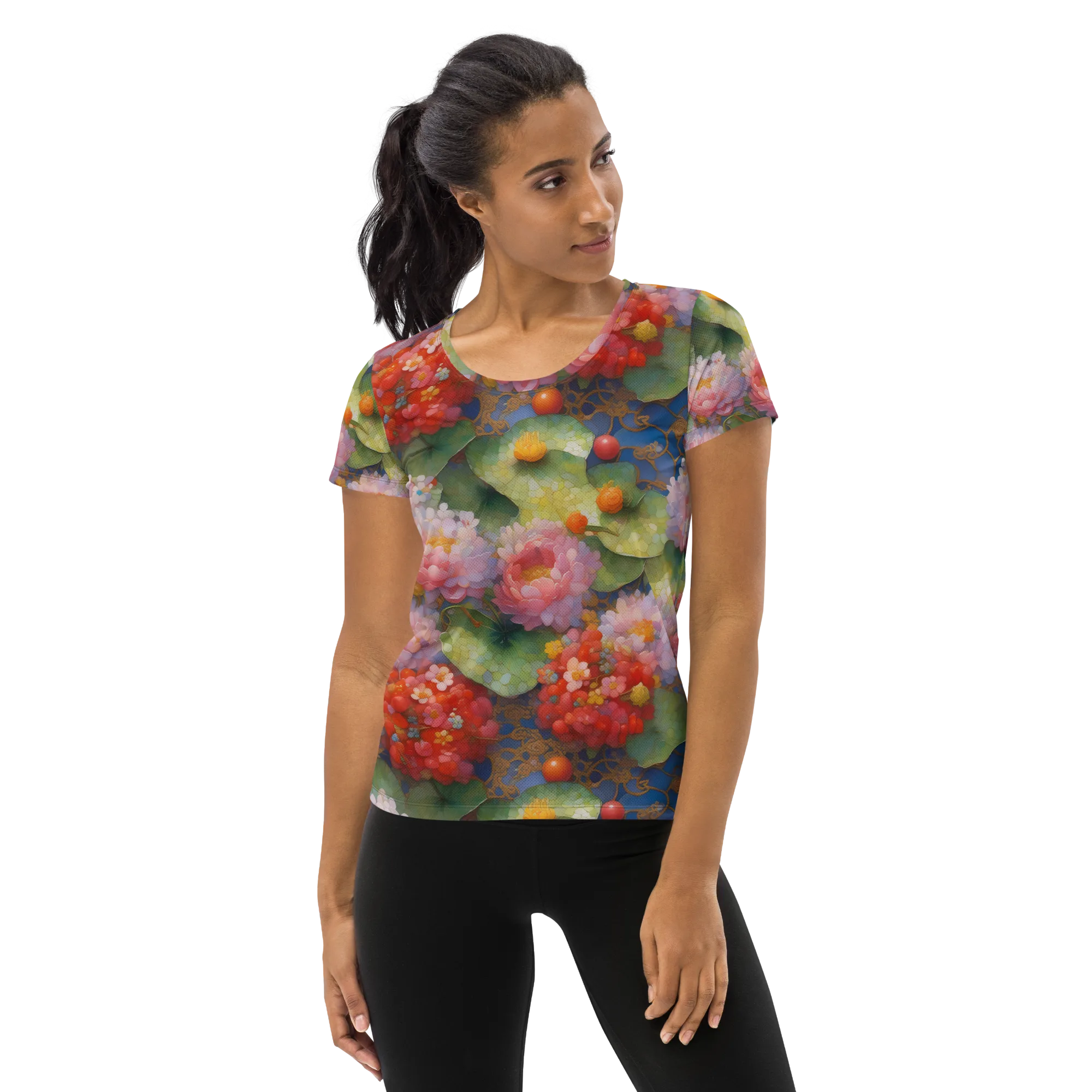 Lotus Royale on Women's Athletic T-Shirt — Front