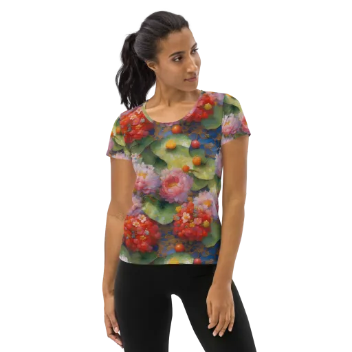 Lotus Royale on a Women's Athletic T-Shirt