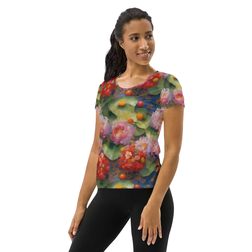 Lotus Royale on Women's Athletic T-Shirt — Left