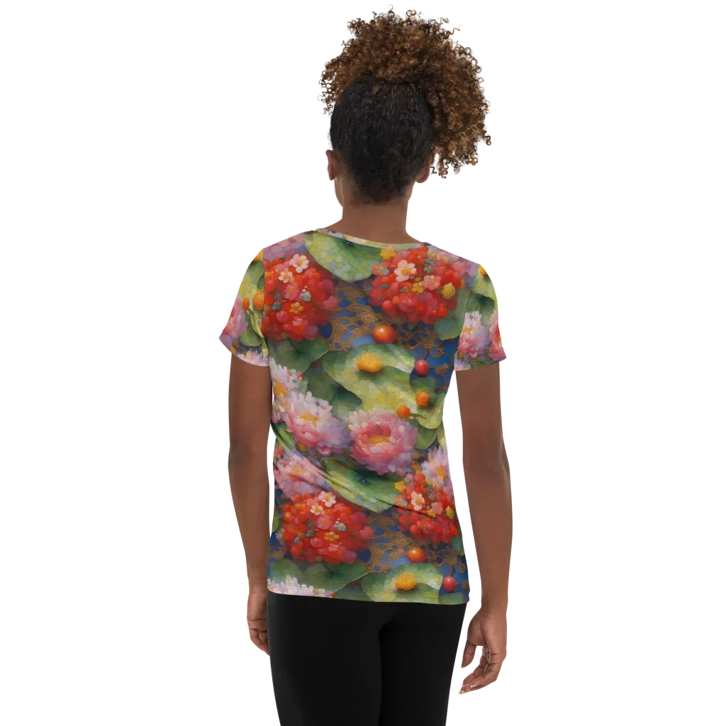 Lotus Royale on Women's Athletic T-Shirt — Back