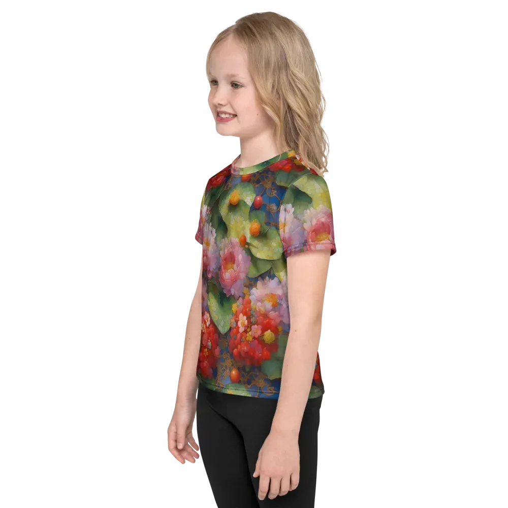 Lotus Royale on Kids Crew Neck T-Shirt — Left