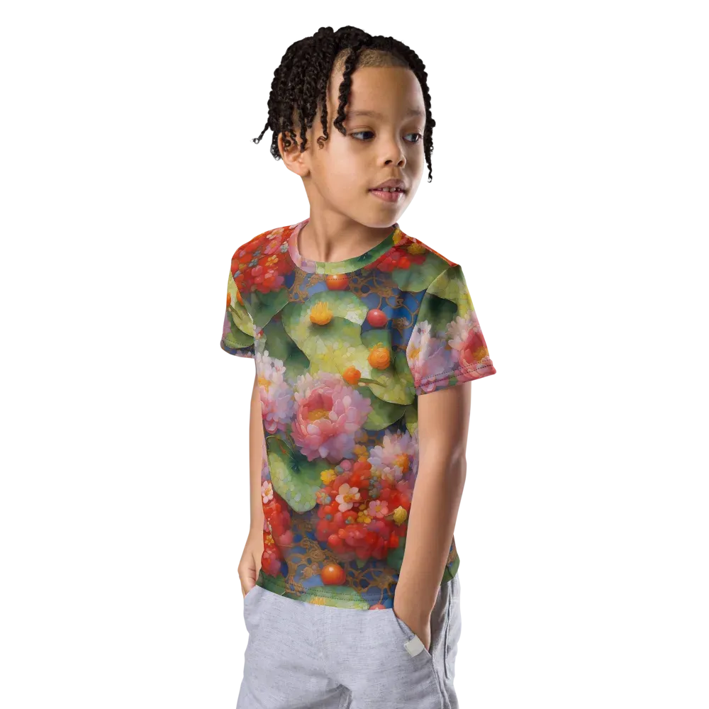 Lotus Royale on Kids Crew Neck T-Shirt — Left Front