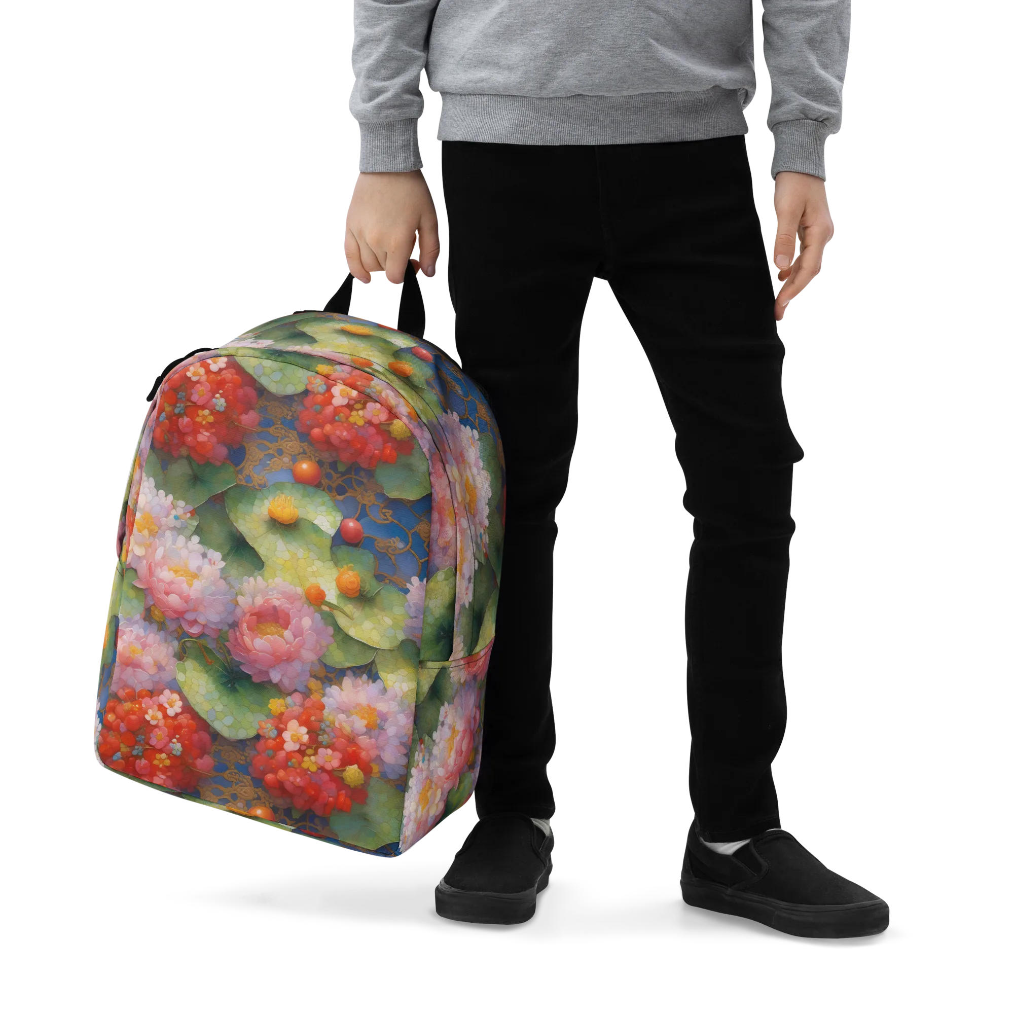 Lotus Royale on Minimalist Backpack — Zoomed-in