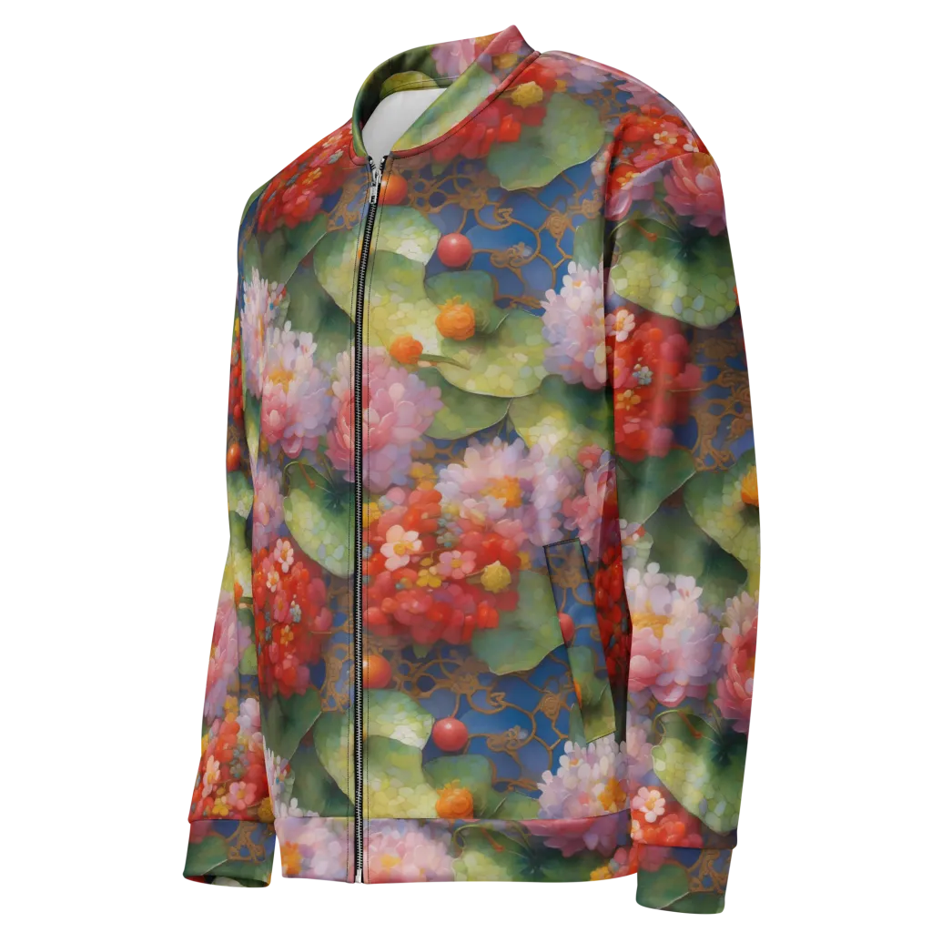 Lotus Royale on Bomber Jacket — Left Front