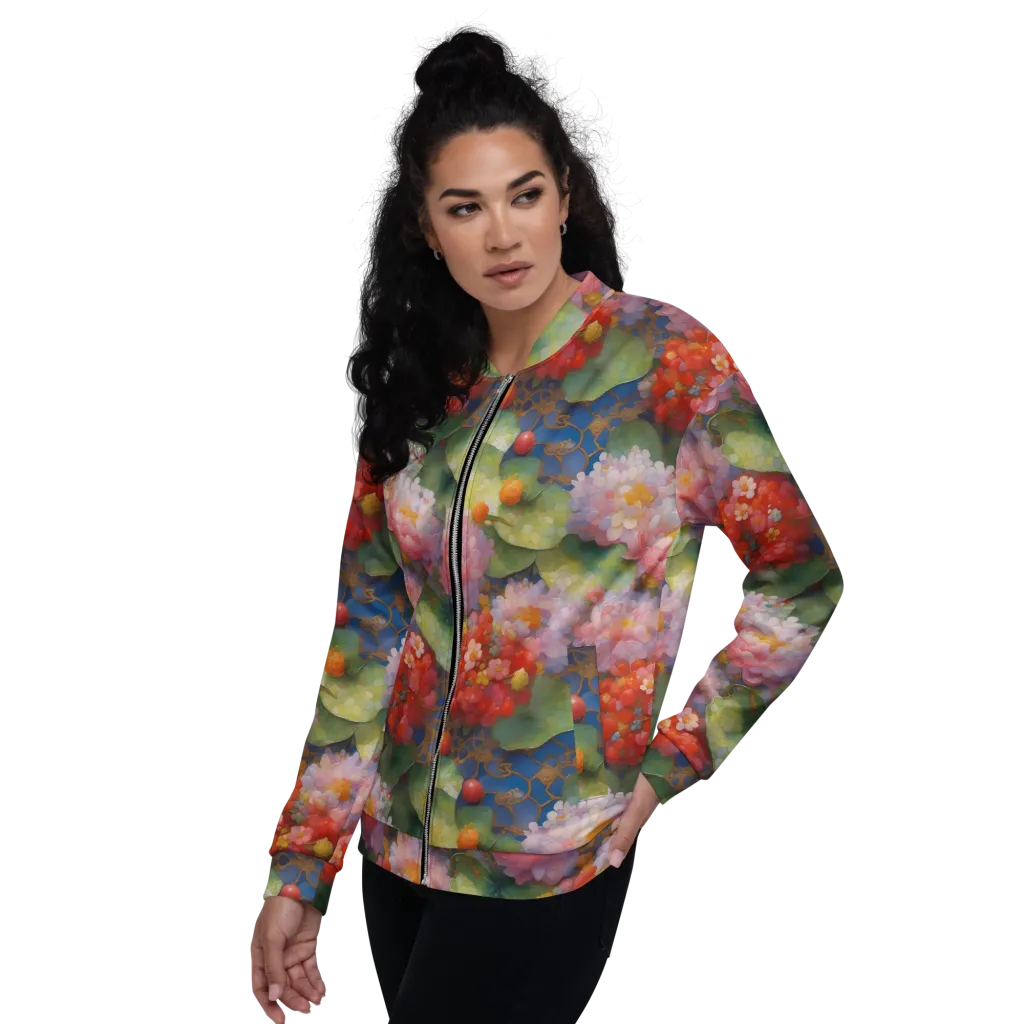Lotus Royale on Bomber Jacket — Left