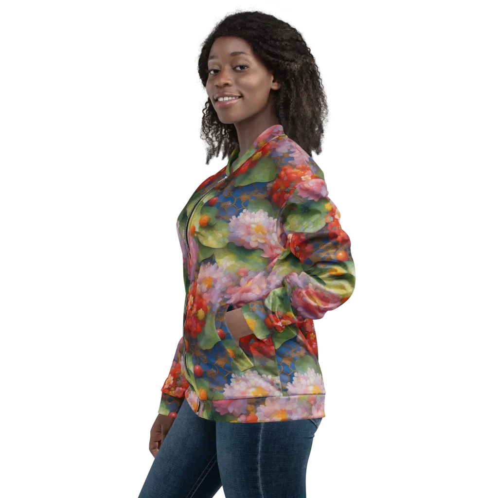 Lotus Royale on Bomber Jacket — Left
