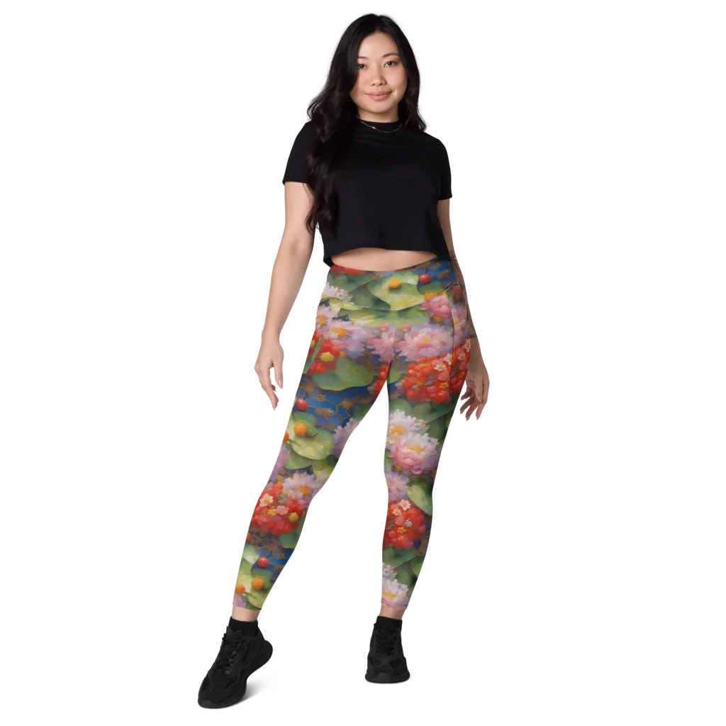 Lotus Royale on Leggings with Pockets — Front
