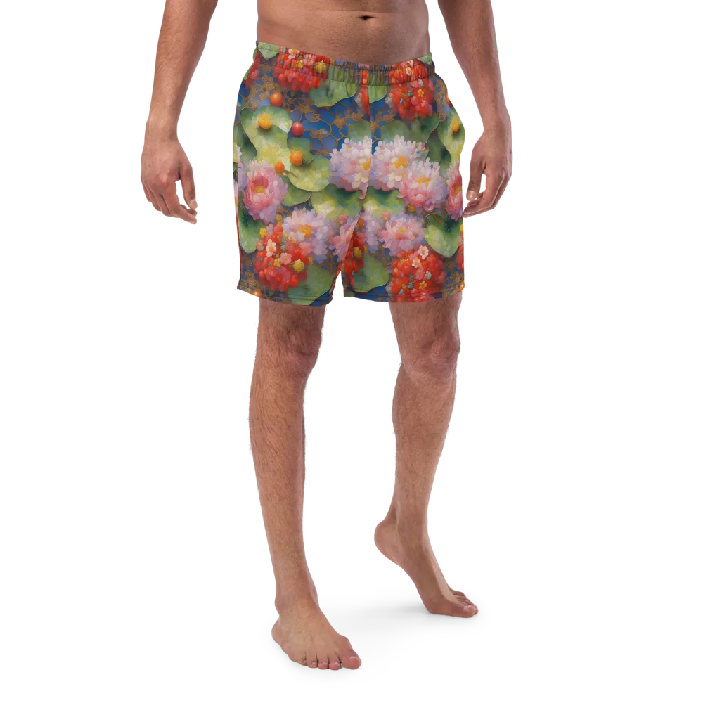 Lotus Royale on Swim Trunks — Front
