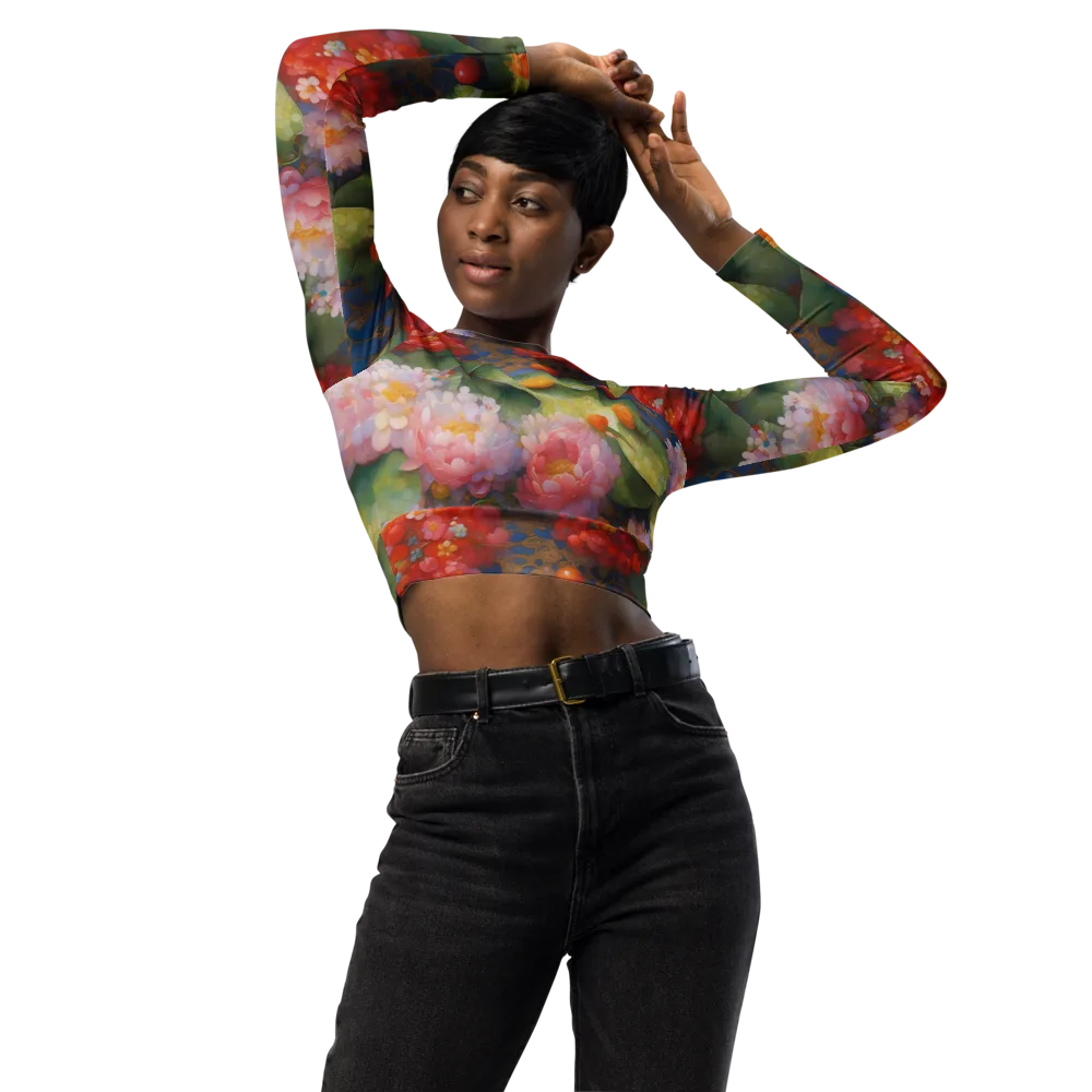 Lotus Royale on Long Sleeve Crop Top — Front