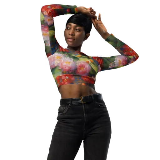 Lotus Royale on a Long Sleeve Crop Top
