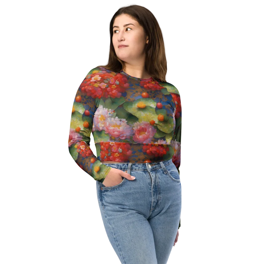 Lotus Royale on Long Sleeve Crop Top — Front