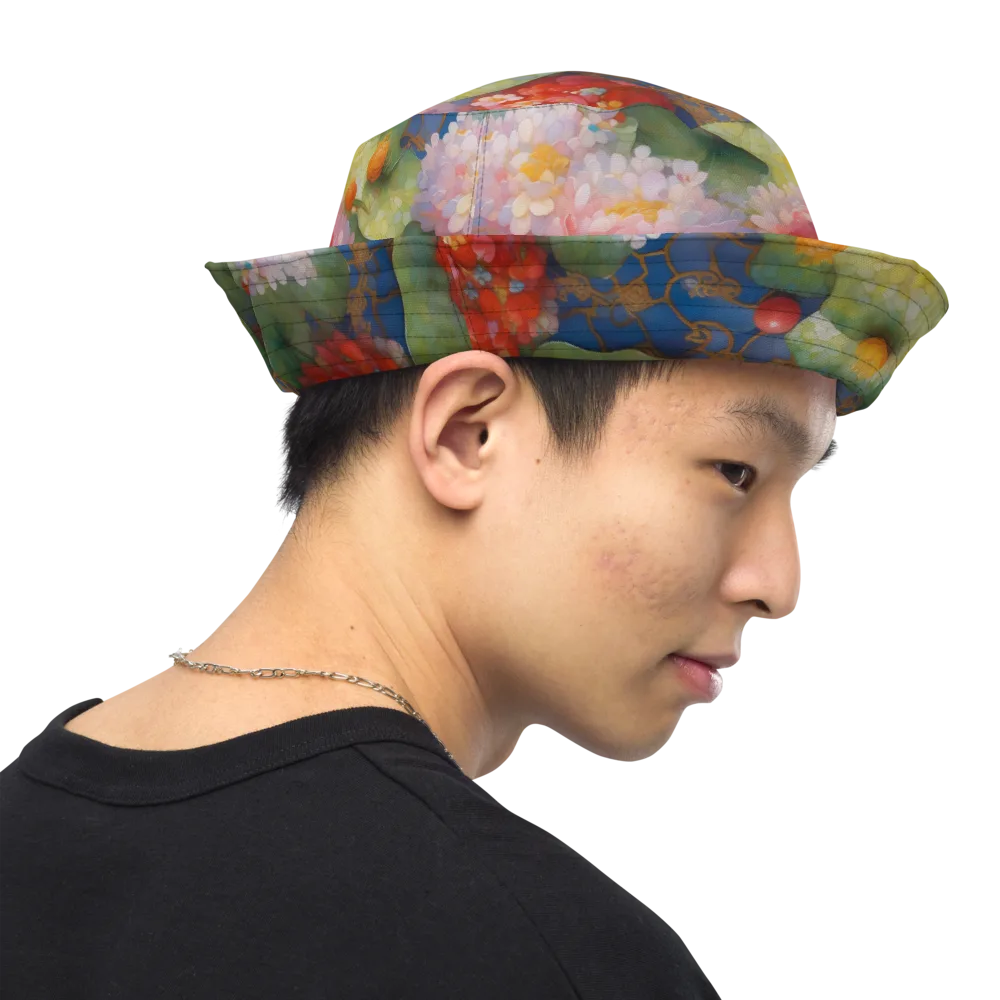Lotus Royale on Reversible Bucket Hat — Right Outside