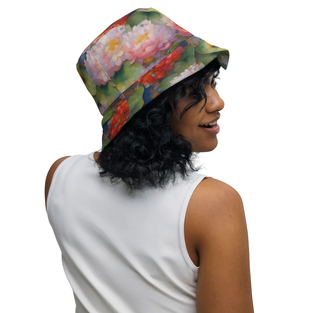 Lotus Royale on Reversible Bucket Hat — Right Outside