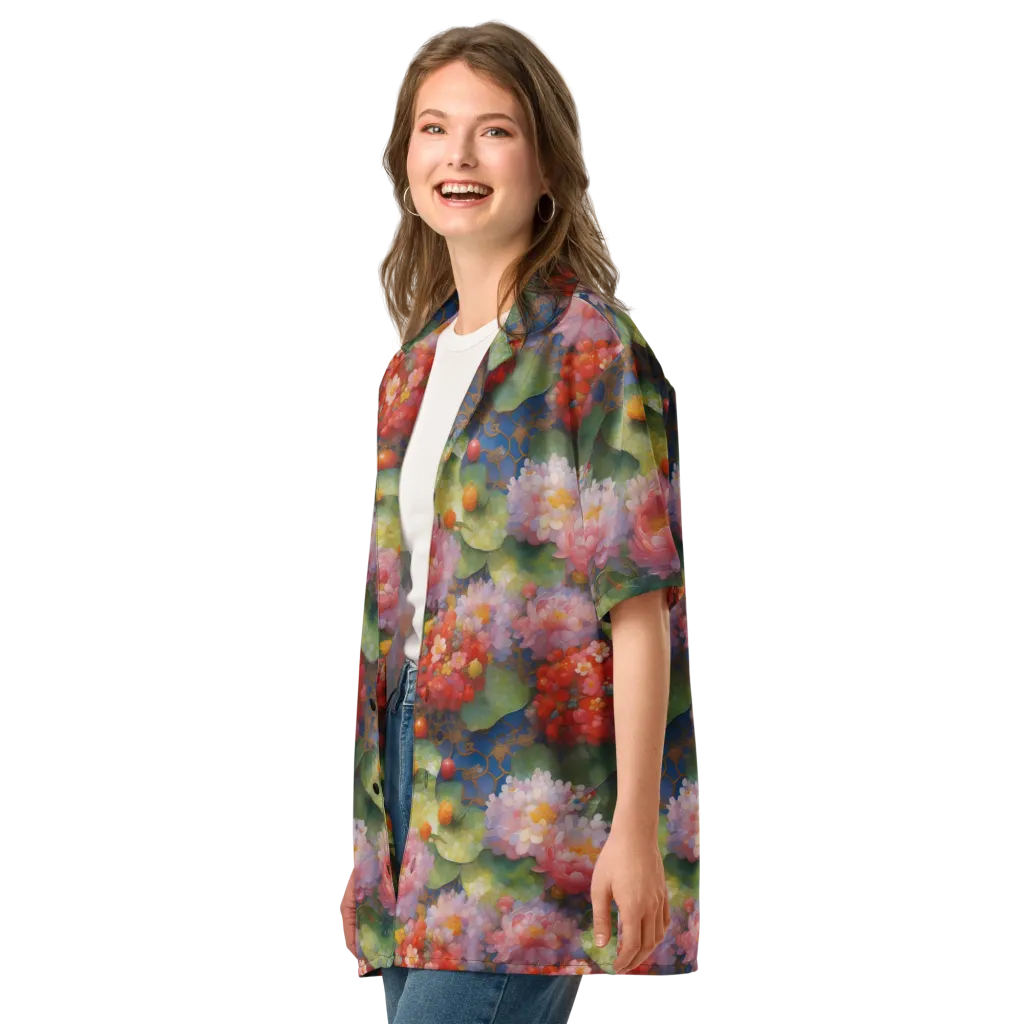 Lotus Royale on Button Shirt — Left Front