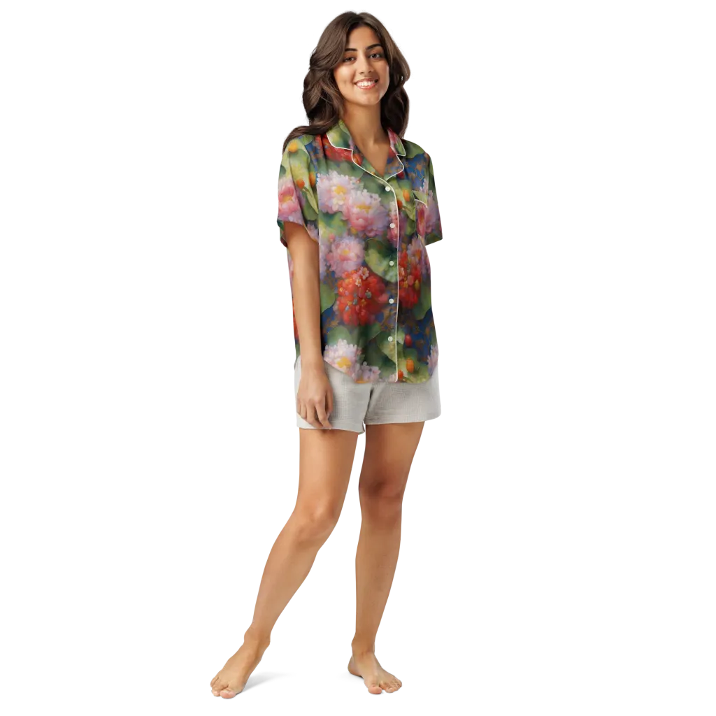 Lotus Royale on Women's Short Sleeve Pajama Top — Front