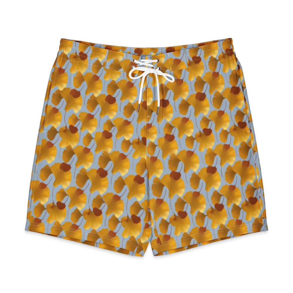 Golden Fan on Men's Board Shorts — Front