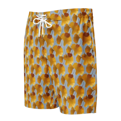 Golden Fan on a Men's Board Shorts