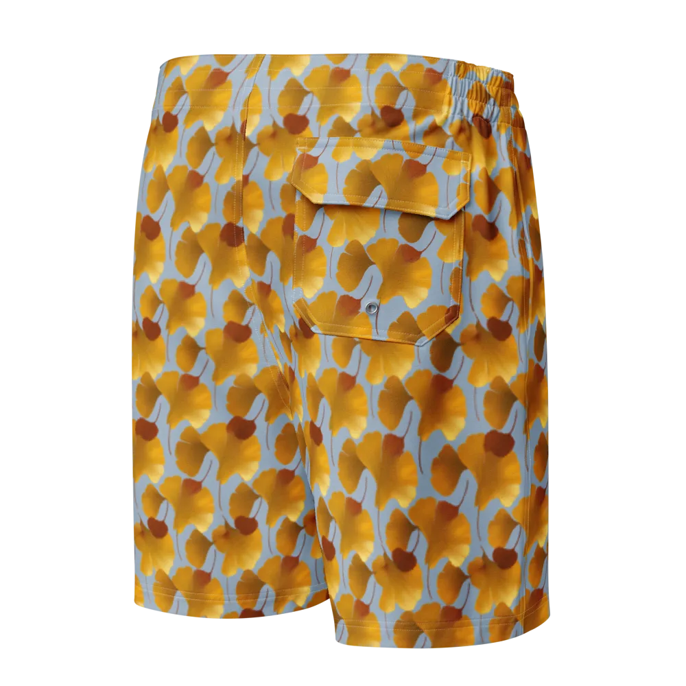 Golden Fan on Men's Board Shorts — Back