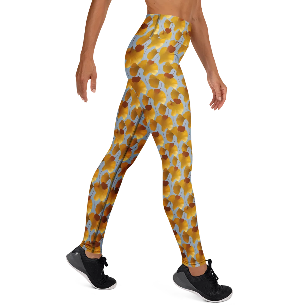 Golden Fan on Yoga Leggings — Right