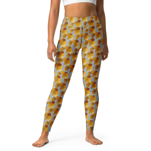 Golden Fan on a Yoga Leggings