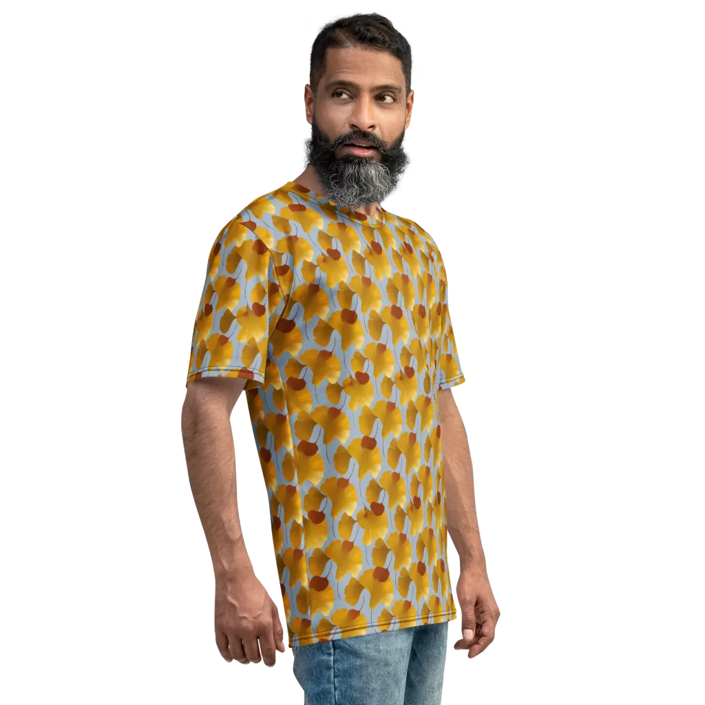 Golden Fan on Men's Crew Neck T-Shirt — Right