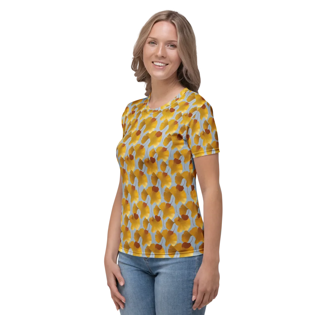 Golden Fan on Women's Crew Neck T-Shirt — Left