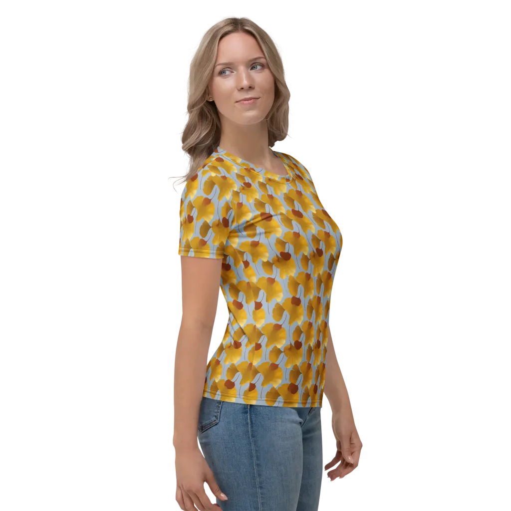 Golden Fan on Women's Crew Neck T-Shirt — Right