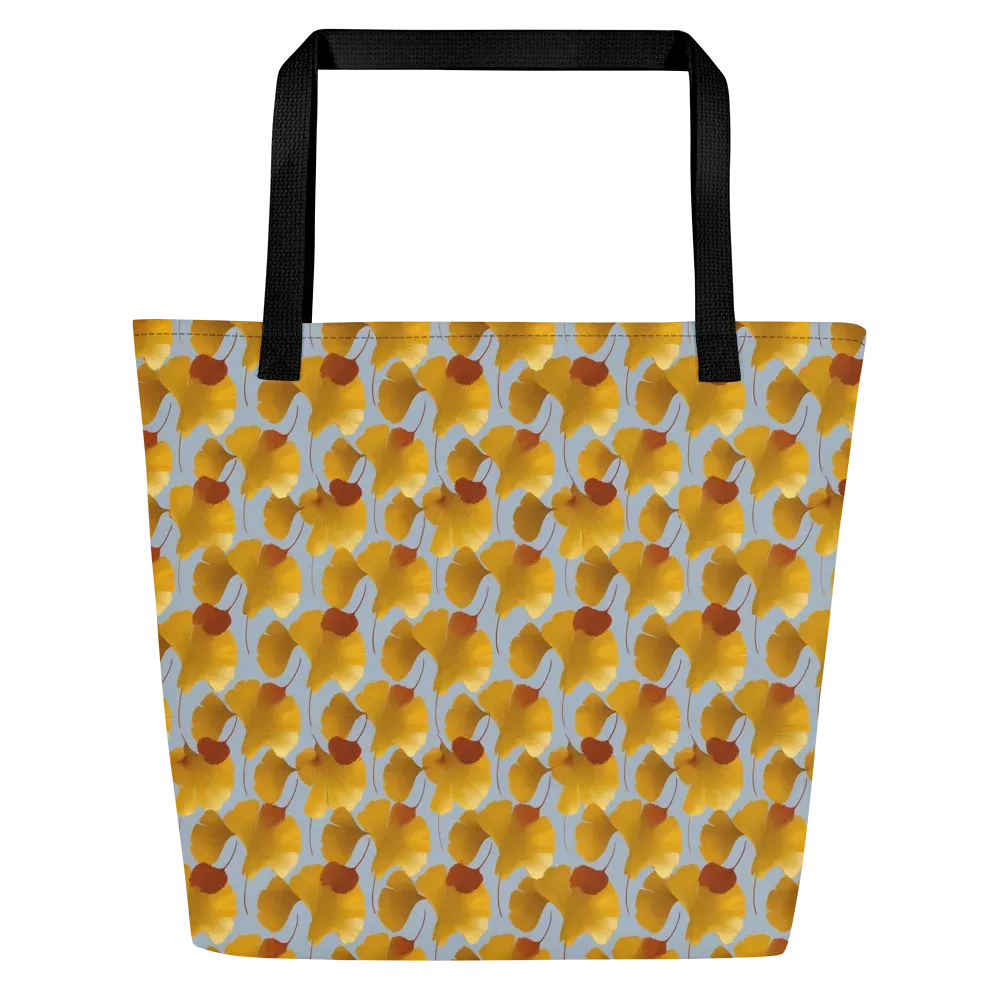 Golden Fan on Large Tote Bag W/ Pocket — Front