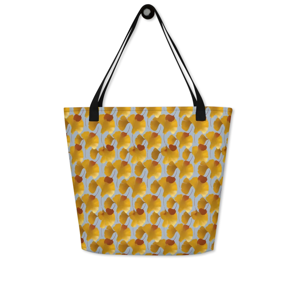 Golden Fan on Large Tote Bag W/ Pocket — Front