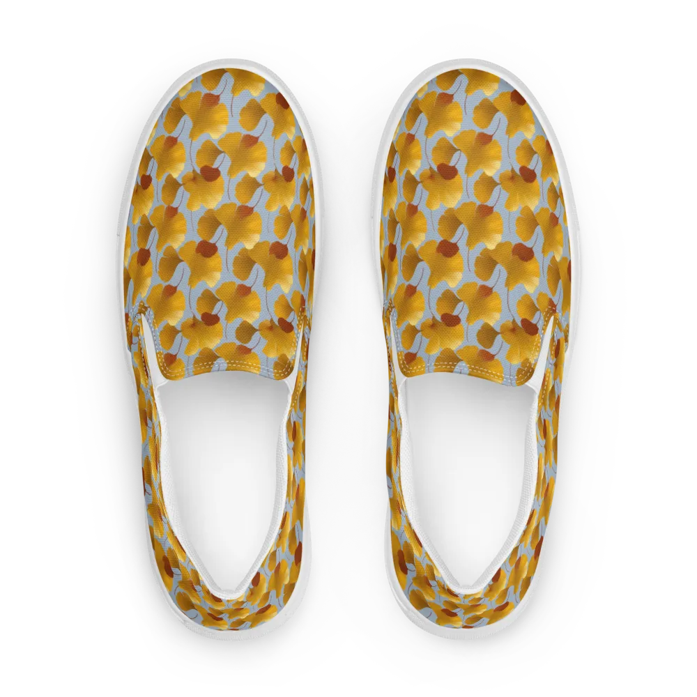 Golden Fan on Women's Slip-On Canvas Shoes — Front