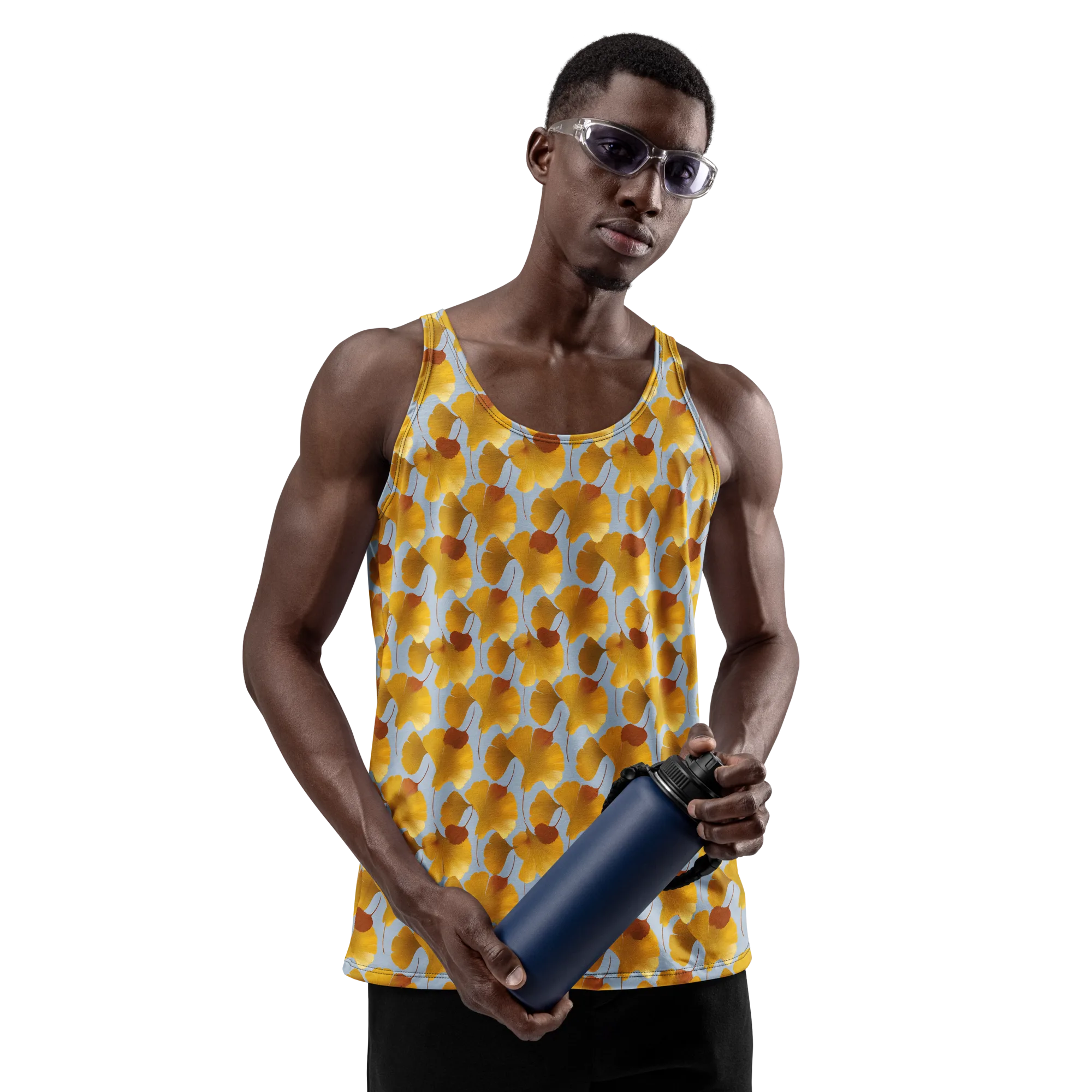 Golden Fan on Men's Tank Top — Front