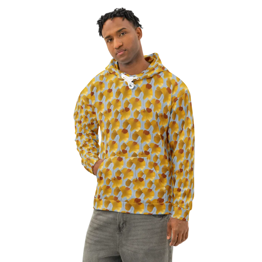 Golden Fan on Cotton Hoodie — Left Front