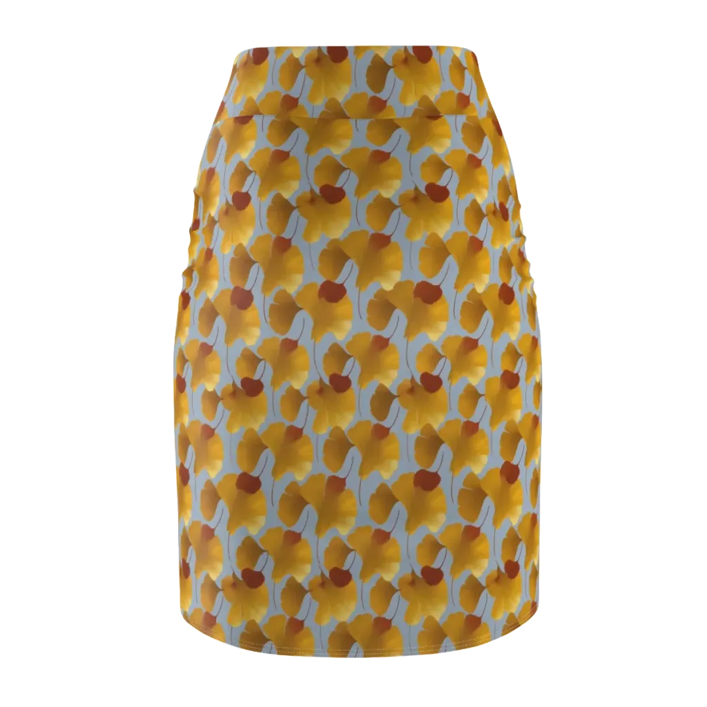 Golden Fan on Pencil Skirt — Back