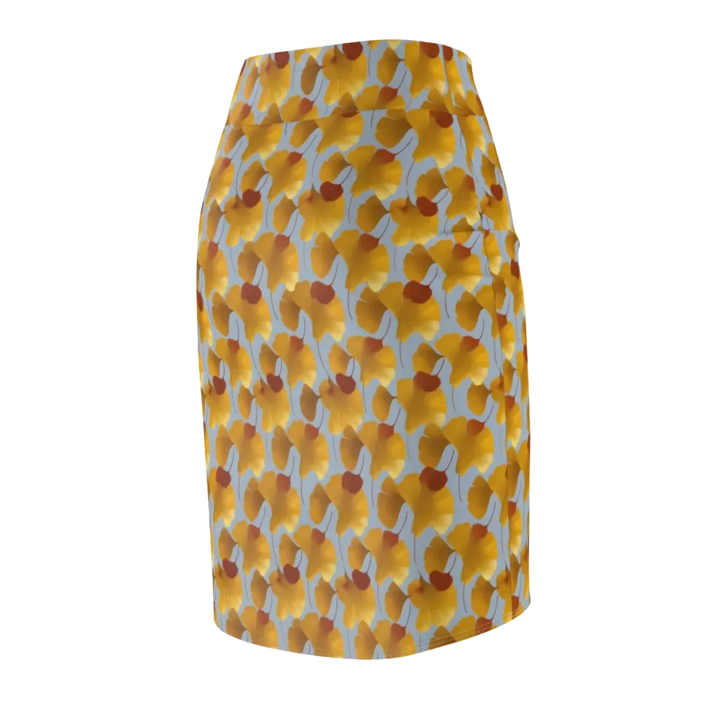 Golden Fan on Pencil Skirt — Back Side