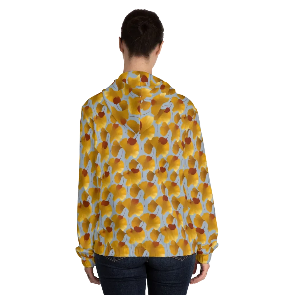 Golden Fan on Women's Full-Zip Hoodie — Back On Person