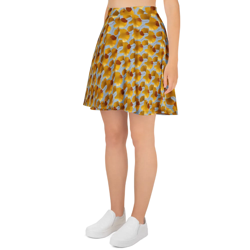 Golden Fan on Skater Skirt — Left