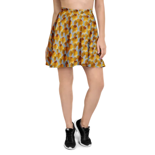 Golden Fan on a Skater Skirt