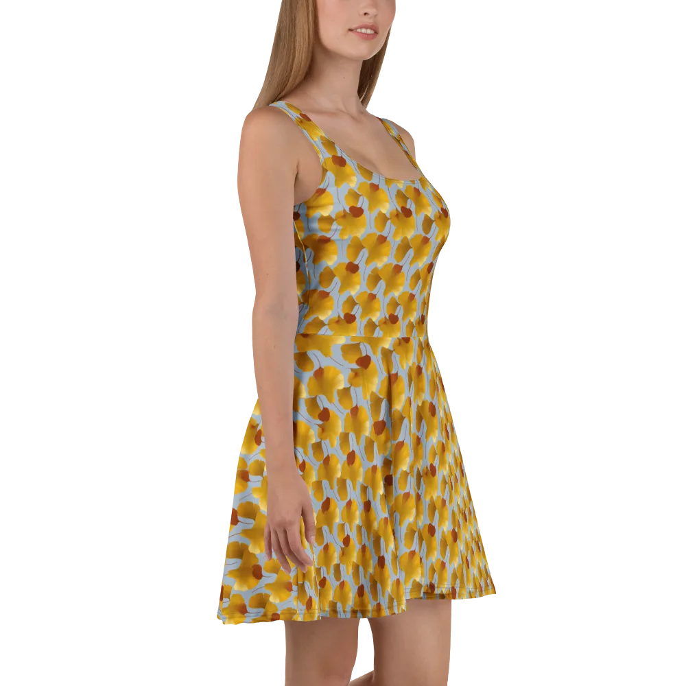 Golden Fan on Skater Dress — Right