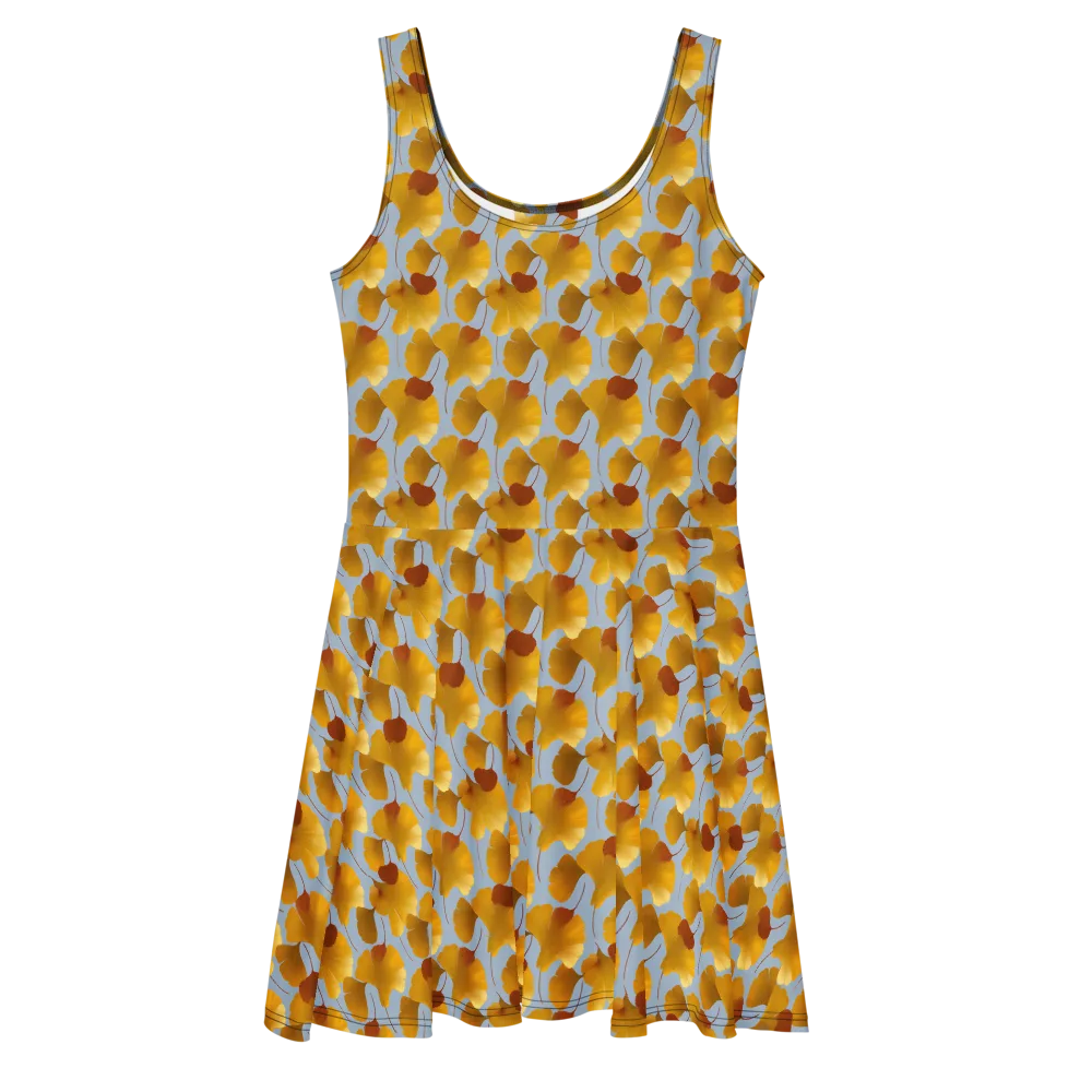 Golden Fan on Skater Dress — Front