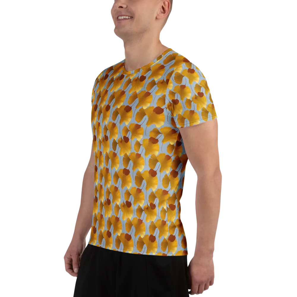 Golden Fan on Men's Athletic T-Shirt — Left