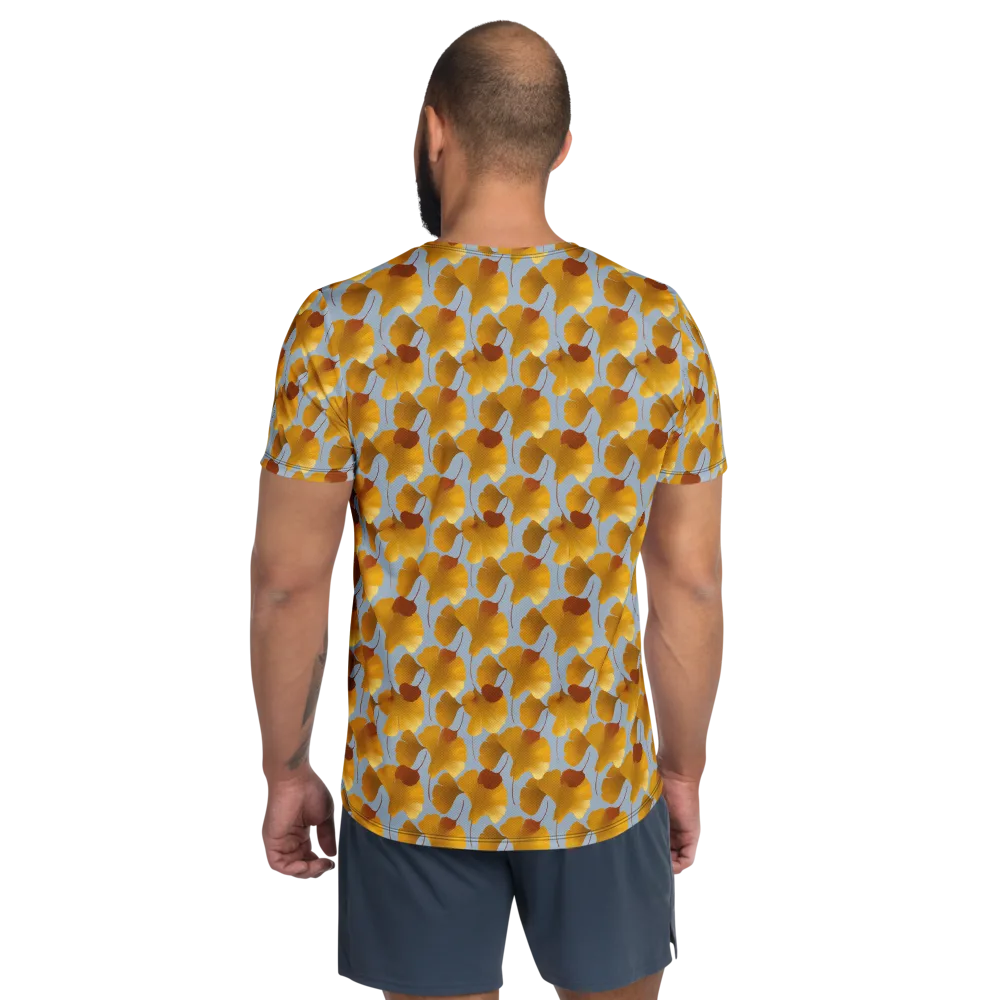 Golden Fan on Men's Athletic T-Shirt — Back