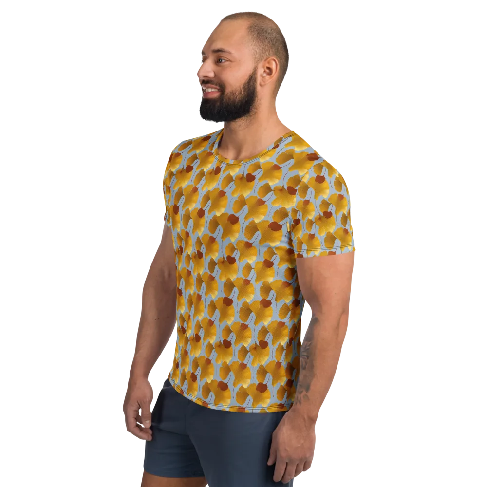 Golden Fan on Men's Athletic T-Shirt — Left