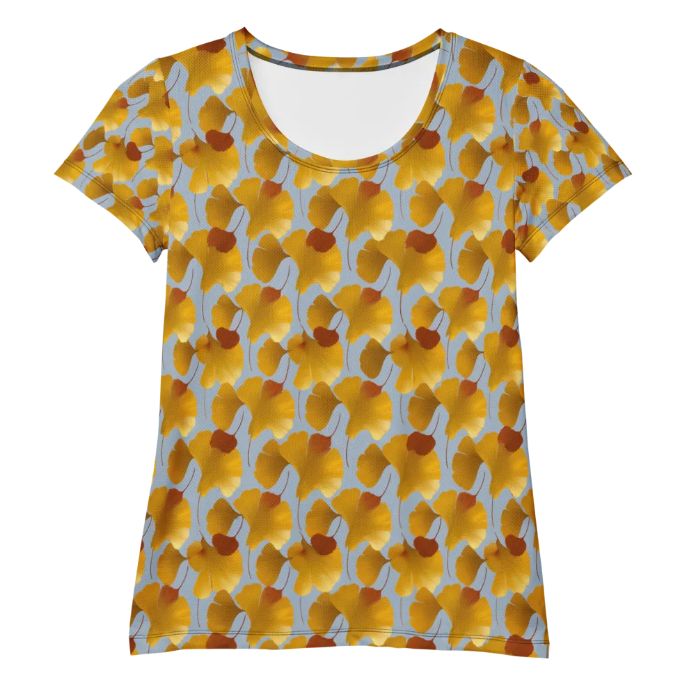 Golden Fan on Women's Athletic T-Shirt — Front